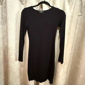 Lulu's Elegant Black Long Sleeve Dress